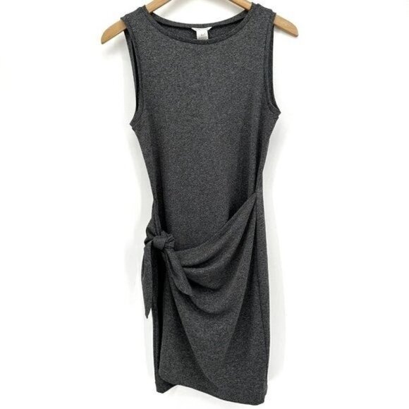 Club Monaco Krishel Gray Jersey Knit Sleeveless Wrap Pullover Small Dress - Picture 2 of 7